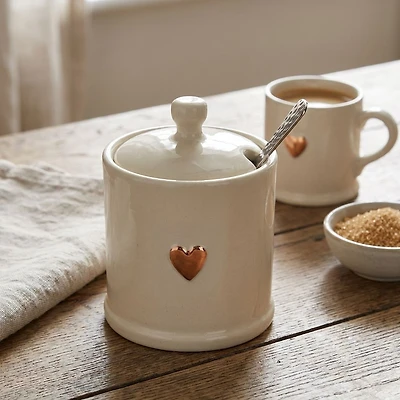 Pot à confiture avec coeur avec couvercle - 4 po H