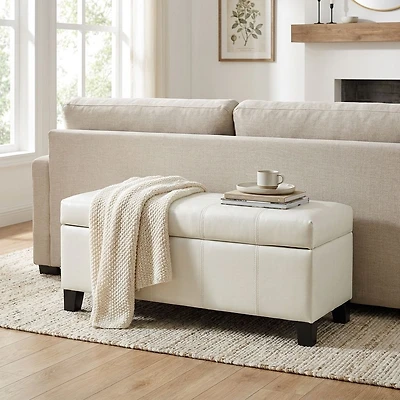 Sunder Storage ottoman - White