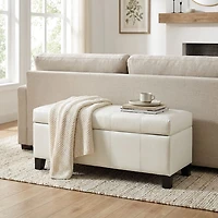 Sunder Storage ottoman - White