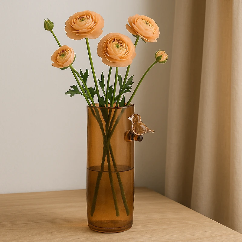Bird Perch Vase - Amber