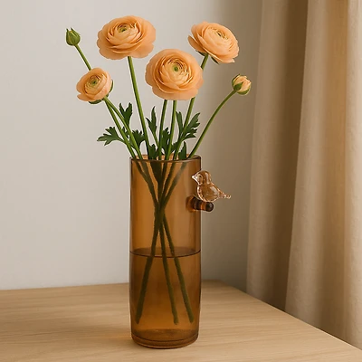 Bird Perch Vase - Amber