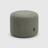 Bouclé Round Ottoman - Sage