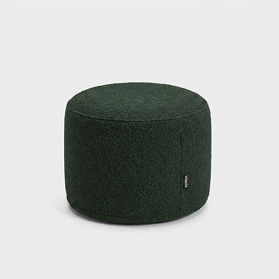 Bouclé Round Ottoman - Green