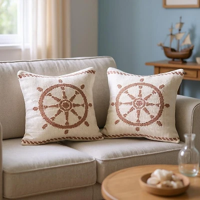 Captain's Voyage Cushion, Set of 2 - Mocha