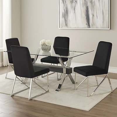 Nala 5-Piece Dining Set - Grey/Black