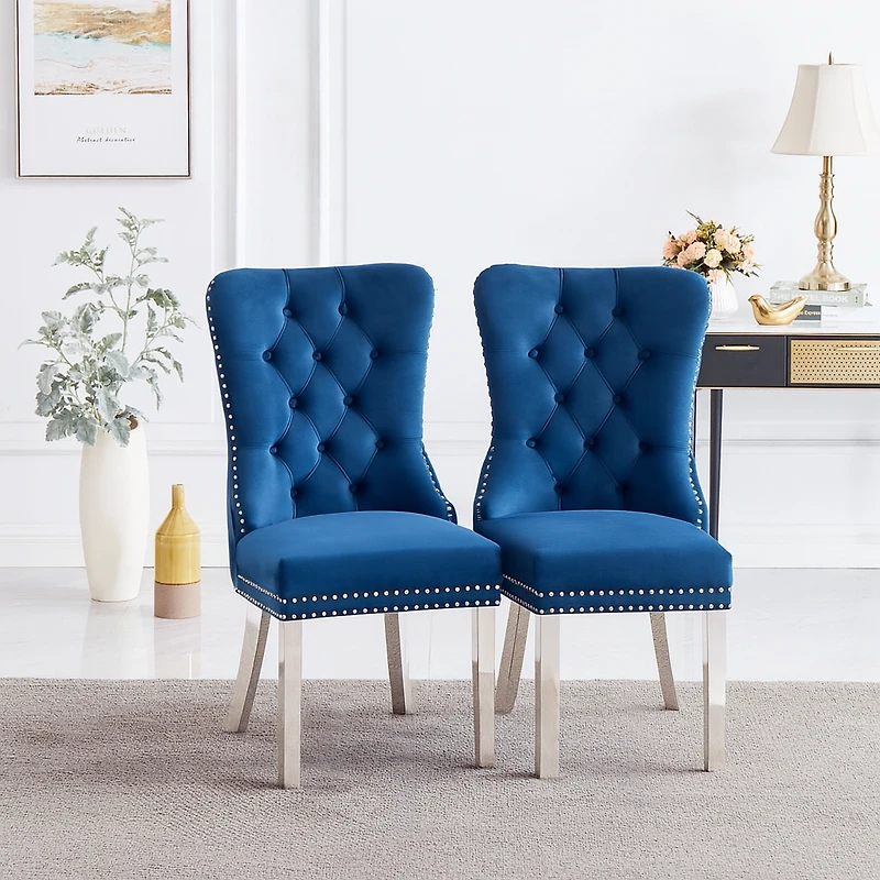 Set of 2 Nora Dining Chairs - Navy