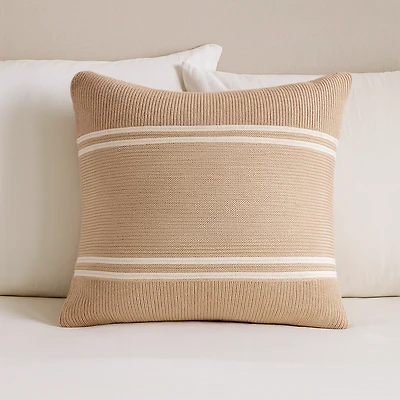 Brunelli Hudson Taupe Knit Decorative Pillow