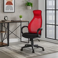 Chaise de Bureau  « Milan » - Noir/Rouge