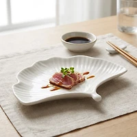 Heirloom Ginkgo Assiette en forme d'huître - 6 po