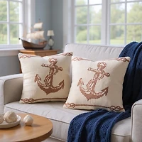 Anchored Cushion, Set of 2 - Mocha