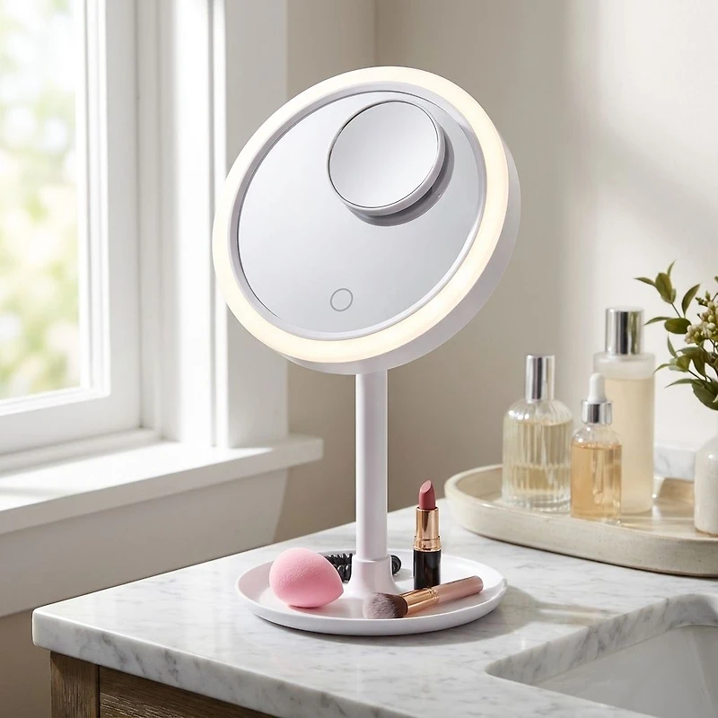 Danielle Creations Miroir ventilateur LED avec ventouse