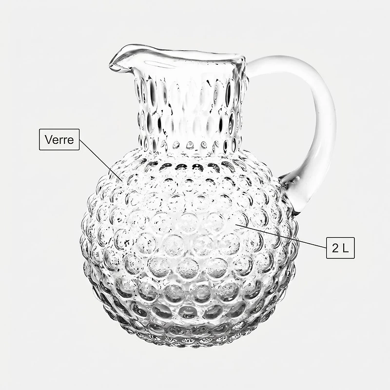 gusto! Capri Pichet en verre transparent, 2 L