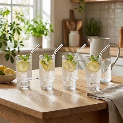 Empire Stackable Tumblers with Straws, Set of 4