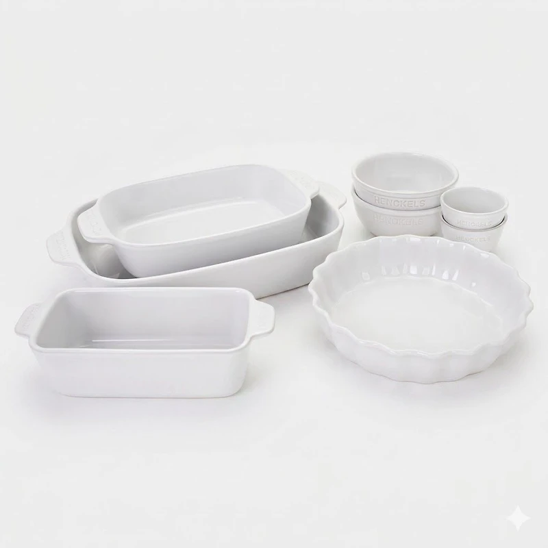 Henckels 8-Piece Ceramic Bakeware Set - White
