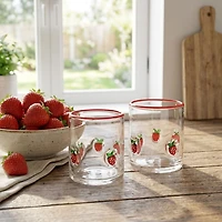 JS Gourmet Verres double Old fashion, ensemble de 2 - Fraises