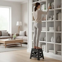 Plastic Step Stool Non-Slip - Black