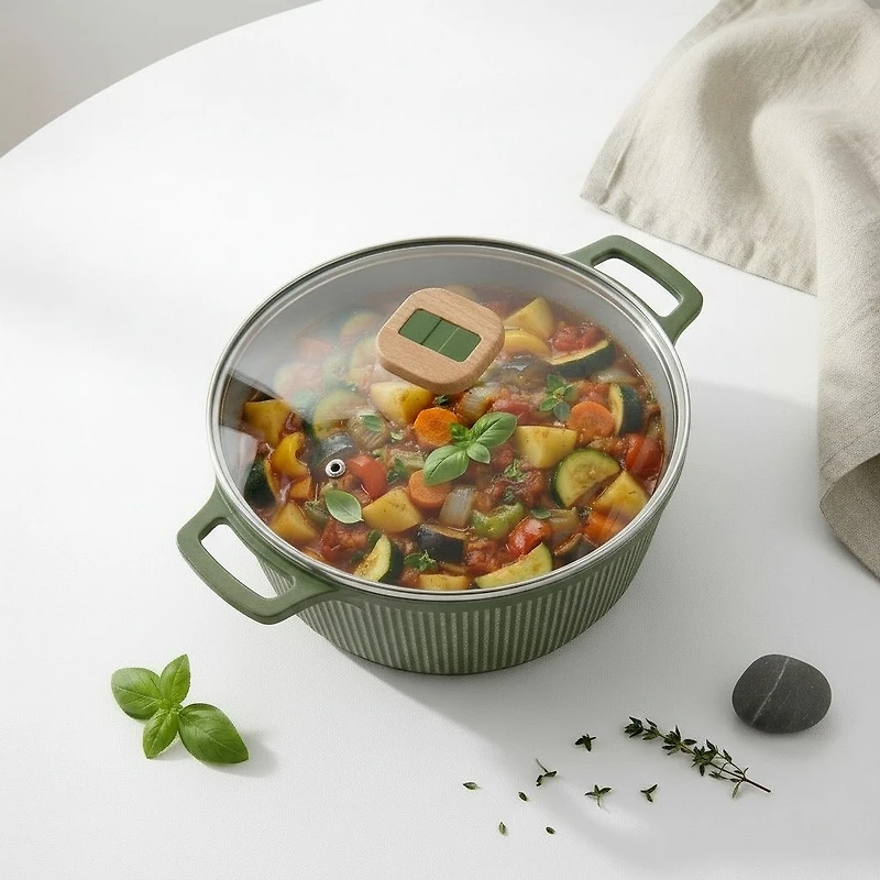 Veraroma™ Die Cast Aluminium Ceramic Non-Stick Casserole With Cover - 24cm