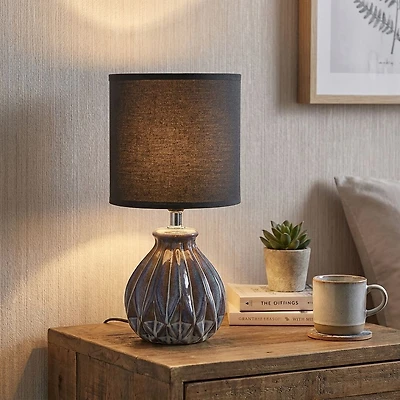Lampe de table en céramique avec abat-jour - Noir