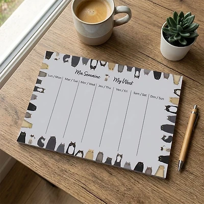 Weekly Planner Cat Family, 52 Sheets