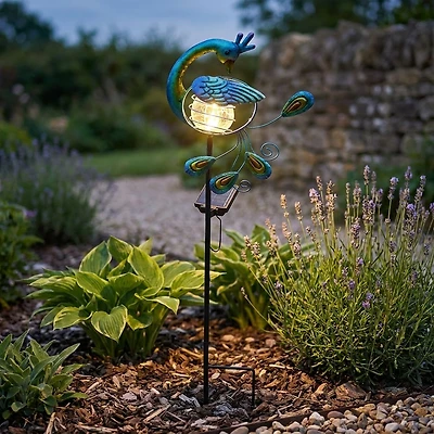 Lampe solaire DEL, bleue - Paon