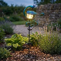 Lampe solaire DEL, bleue - Paon