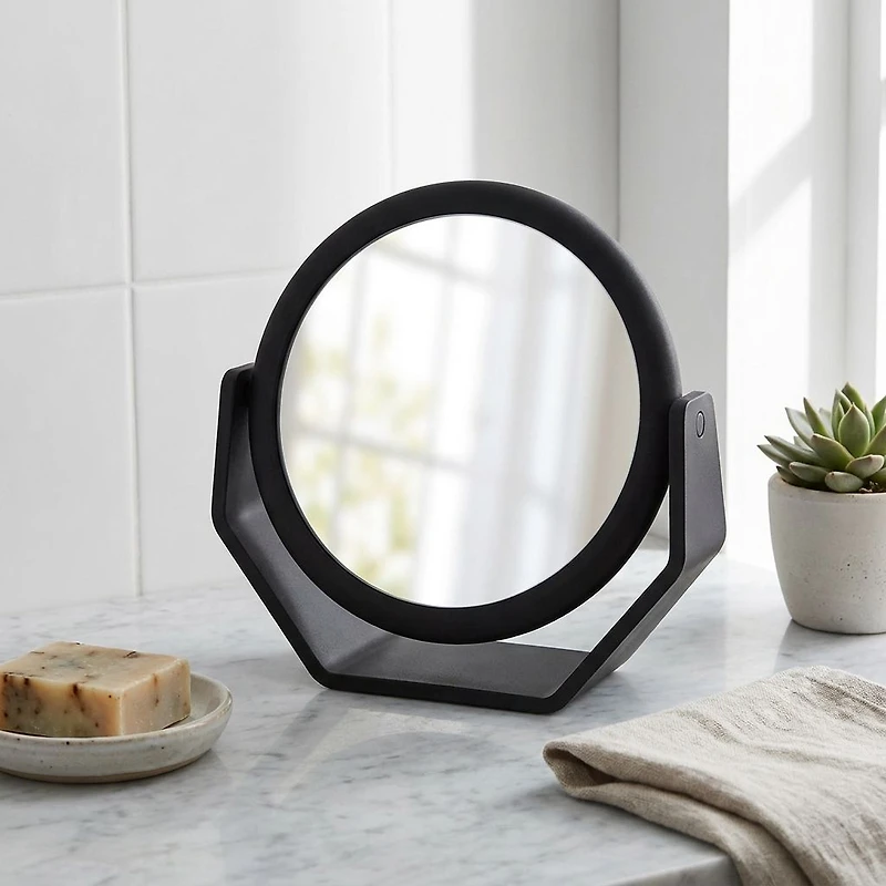 Danielle Creations Miroir de coiffeuse rond au toucher doux