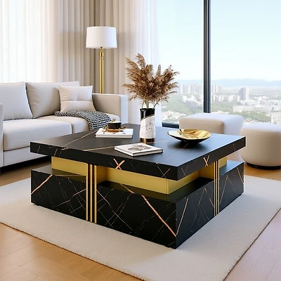 Table basse moderne avec 4 tiroirs