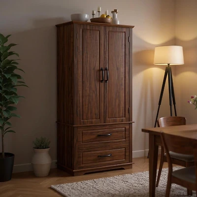 Set of 4 Black Wood Dining Chairs with Fabric Upholstery