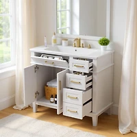 White Bathroom Vanity with Sink - 36"