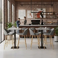 Modern Fabric Counter Barstools, Set of 4 - Grey