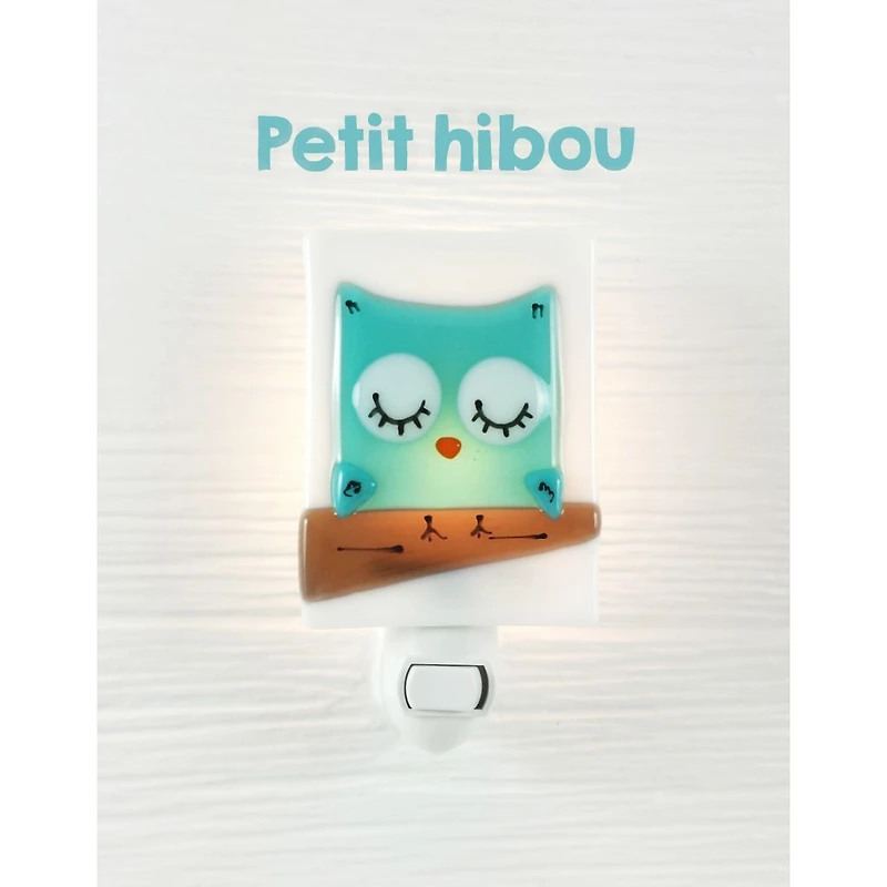 Veille sur toi Veilleuse - Petit hibou - Turquoise