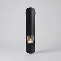 Wall Accent with Candles - Black, 3" x 16"