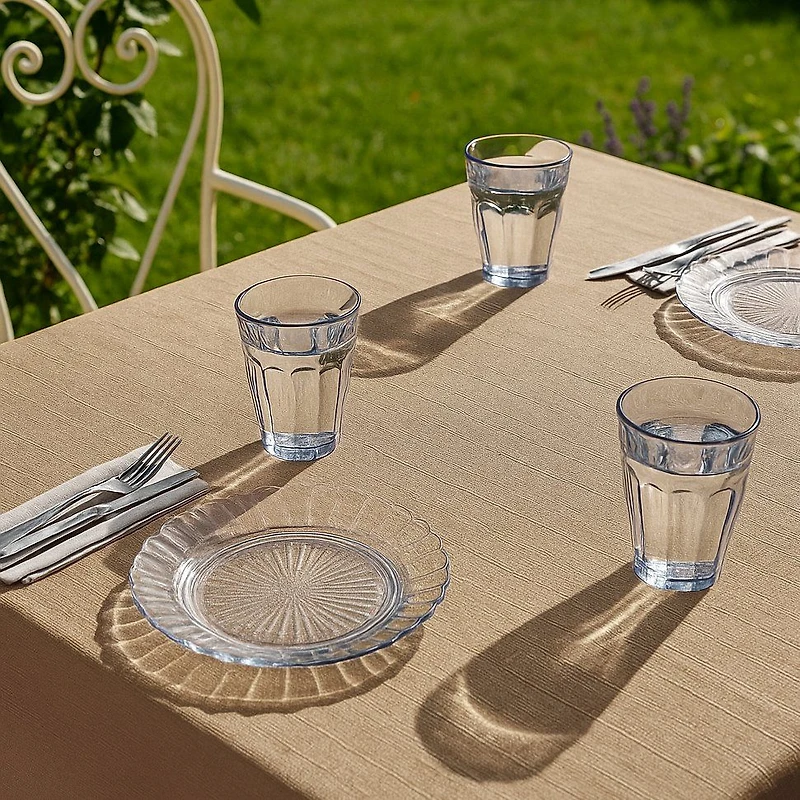 Textured Faux Linen Tablecloth