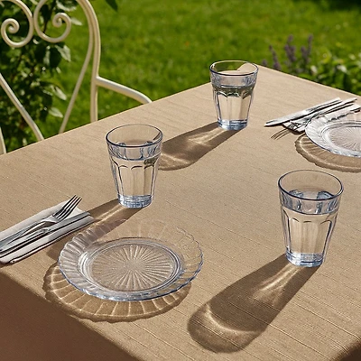 Textured Faux Linen Tablecloth
