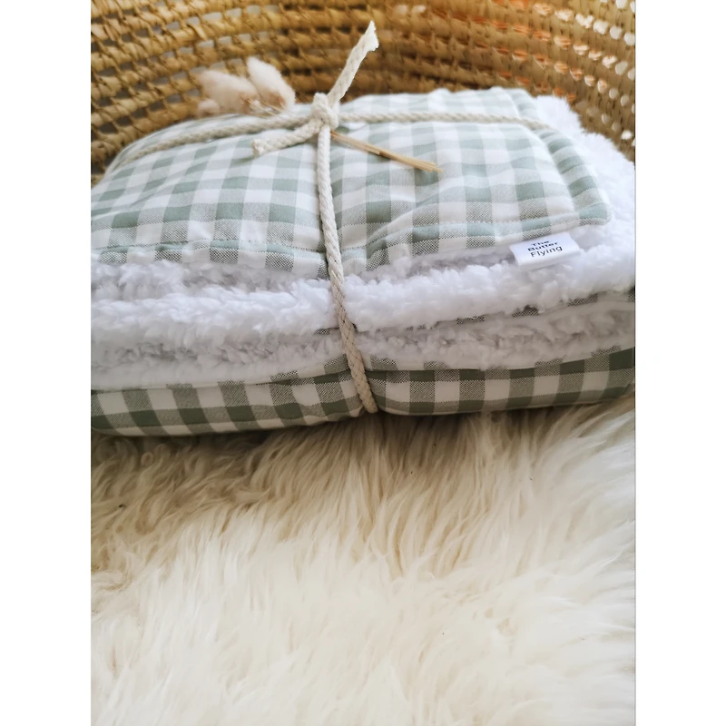 Checkerboard Baby Blanket - Sage