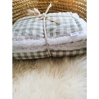 Checkerboard Baby Blanket - Sage