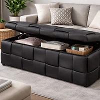 Ottoman de rangement - Noir