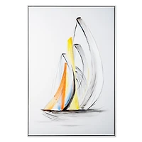 Toile encadrée peinte à la main « Schooner Winds II »