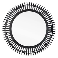 Miroir mural en bambou noir « Reina » - 31 po