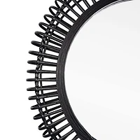 Miroir mural en bambou noir « Reina » - 31 po