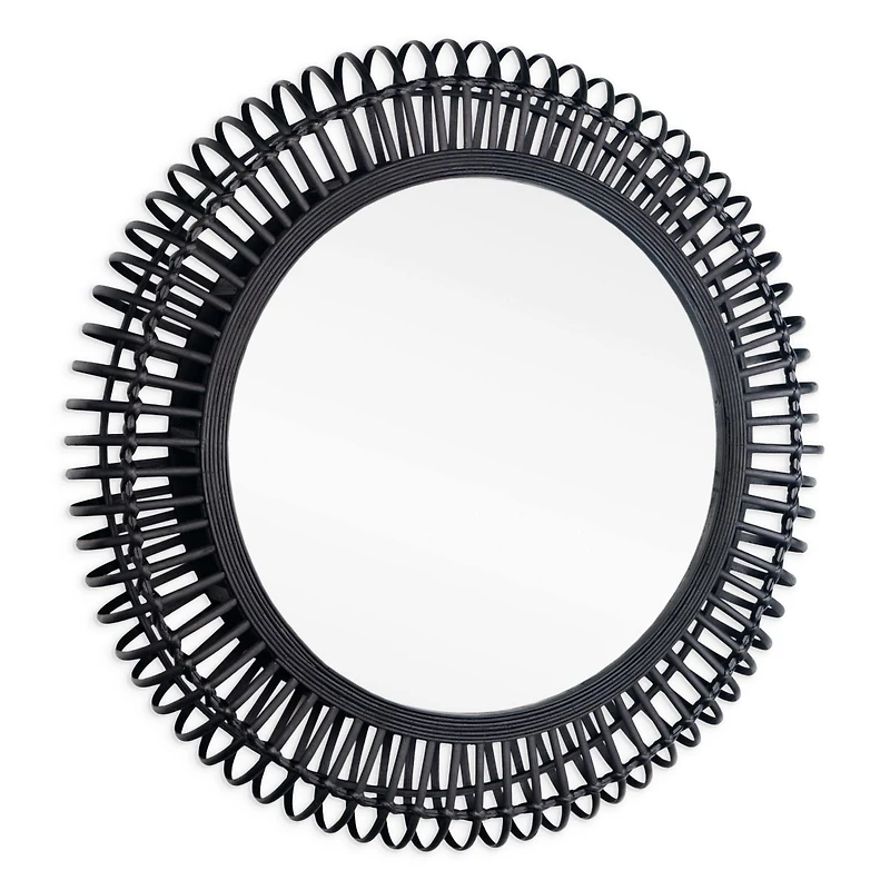 Miroir mural en bambou noir « Reina » - 31 po