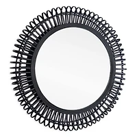 Miroir mural en bambou noir « Reina » - 31 po