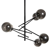 Javiern 6 Light Black Metal and Glass Sputnik Chandelier