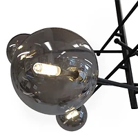 Javiern 6 Light Black Metal and Glass Sputnik Chandelier