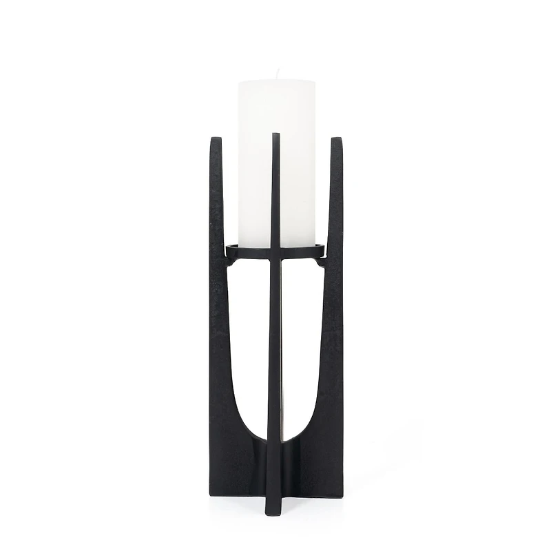 Sanders Small Black Candle Holder