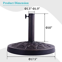 30lbs 18" Heavy Duty Outdoor Patio Market Umbrella Base