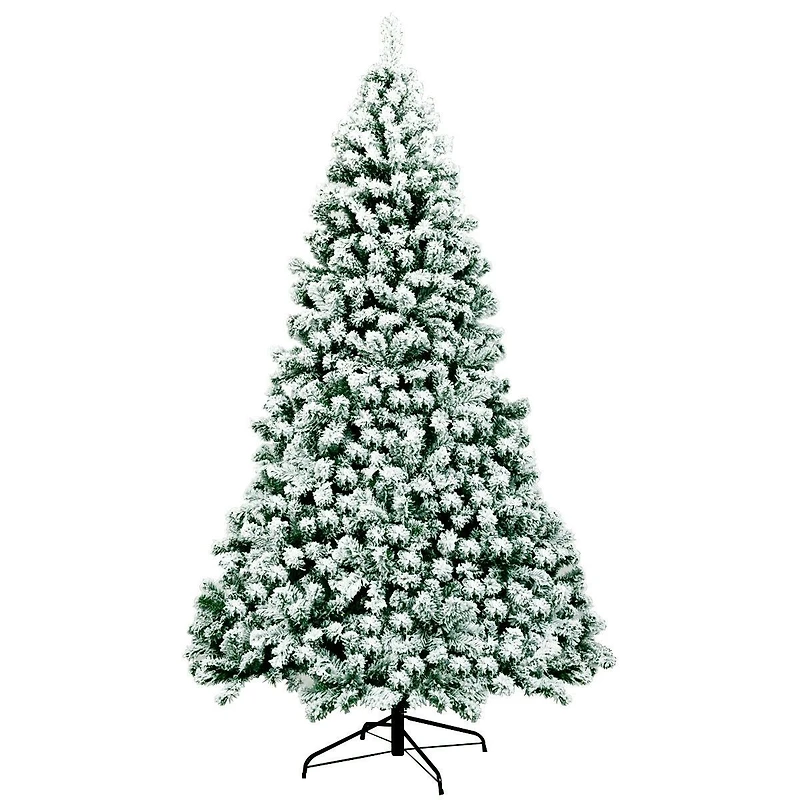 Arbre de Noël artificiel haut de gamme enneigé pré-illuminé avec 550 lumières – 7,5 pi