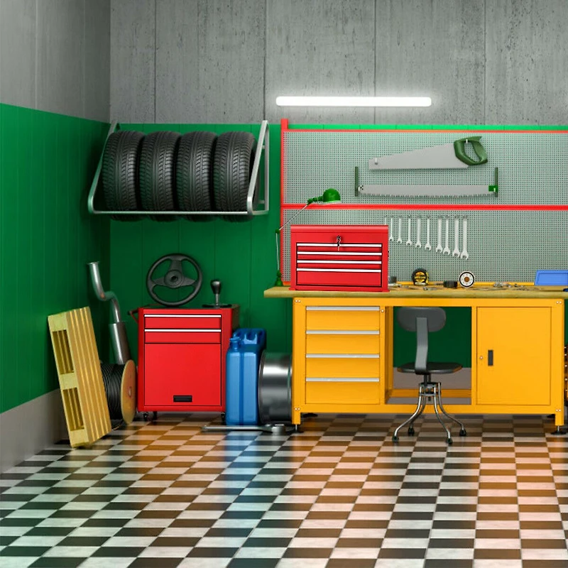 Rolling Cabinet Storage Chest Box Garage Toolbox Organizer - Red
