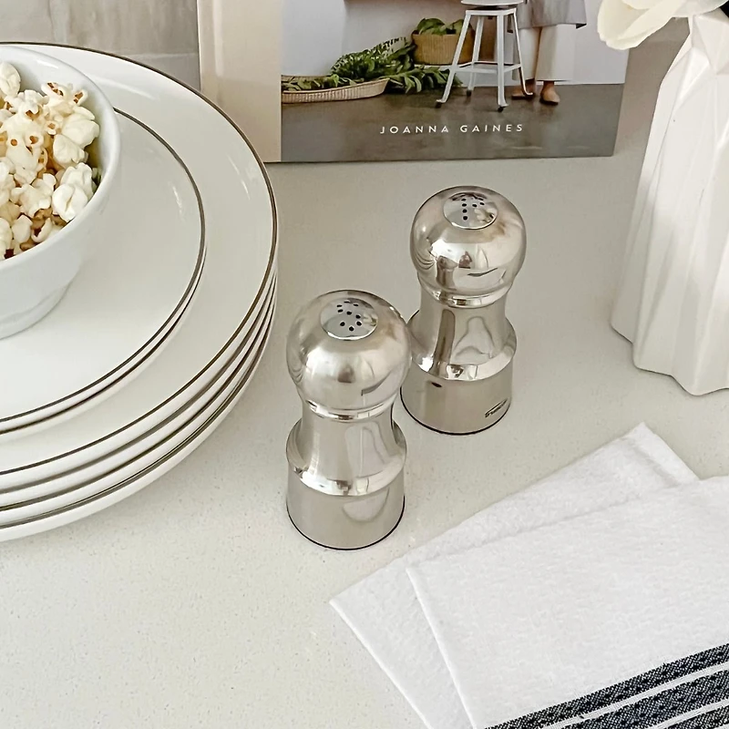 Salière & poivrière en inox par Trudeau