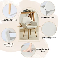 Set of 2 Beige Fabric Dining Chairs by Maison Classique